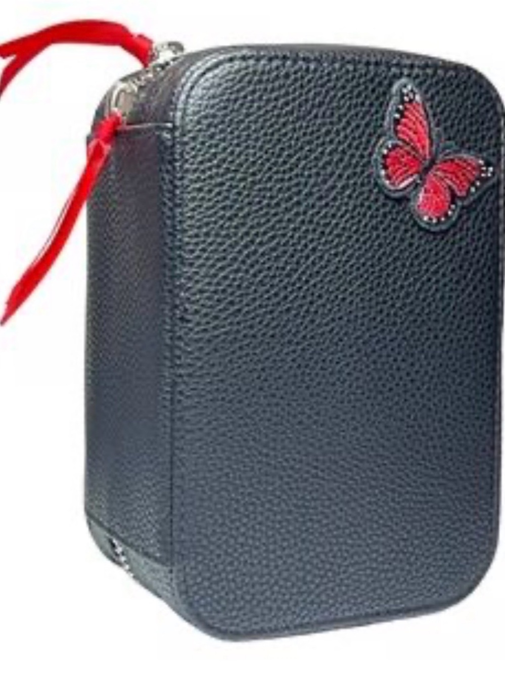 Trish McEvoy Black Pebbled Leather Butterfly Planner Limited Edition